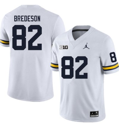 Michigan Wolverines Max Bredeson Jersey 82 College Football Game White