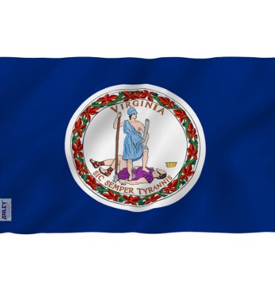 Virginia State Polyester Flag - Virginia Va State Flag With Brass Grommets 3x5ft Banner Usa