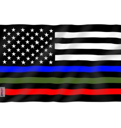Thin Blue Red And Green Line Usa Polyester Flag With Brass Grommets 3x5ft Banner Usa