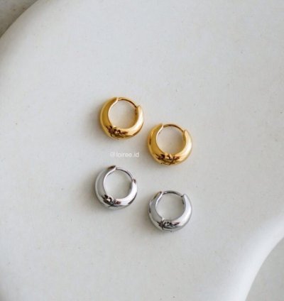 Byron Mini Huggies Earrings - Gold Plated - Silver