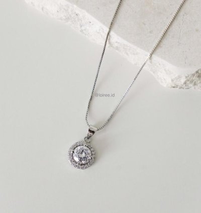 Eloise Zirconia Round Cut Halo Setting Bridal Necklace - Wedding - Specifications