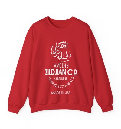 Avedis Zildjian Co Crewneck - Retro Drummer Streetwear Red Sweater