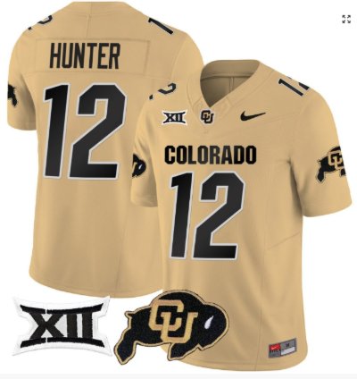 Travis Hunter Jersey 12 Colorado Buffaloes College Football Brown Home Alternative