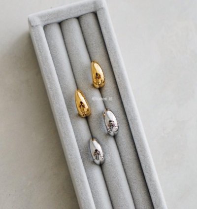 Byron Mini Huggies Earrings - Gold Plated - Silver