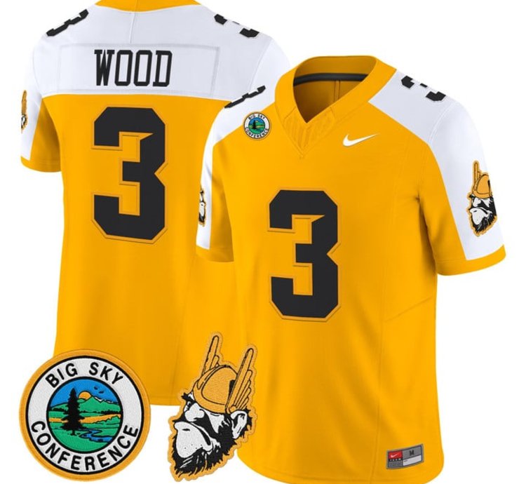 Joshua Wood Jersey 3 Idaho Vandals 1975 Throwback Limited Stitched Gold Alter