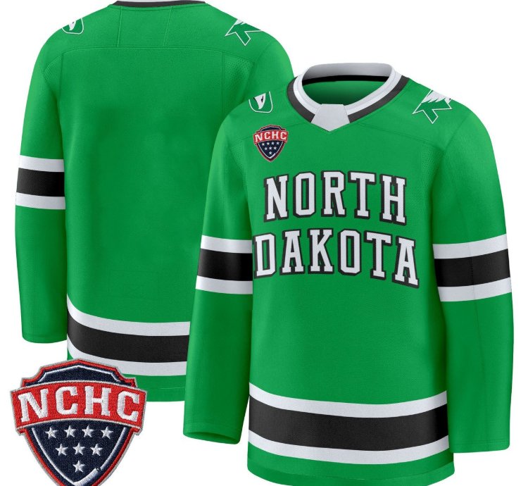 Team Jersey North Dakota Fighting Hawks 2025-26 Premium Stitched Green