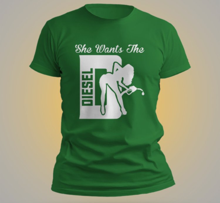 The Diesel Logo Mens T-shirt Usa Size Green
