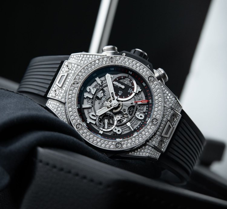 Hublot Big Bang Unico Pavé Openworked Diamonds Titanium Chronograph Set 45mm