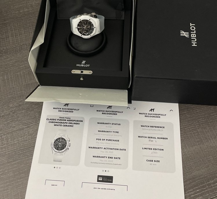 Hublot Classic Fusion Aerofusion Orlinski Le White Ceramic Chronograph 45mm