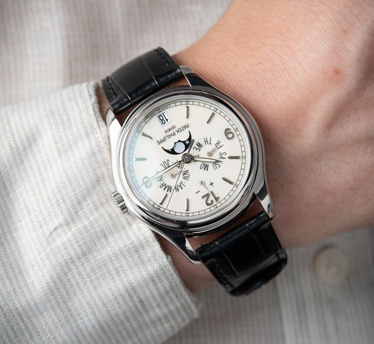 Patek Philippe Annual Calendar 5146g White Gold Cream Dial Leather Set 39mm