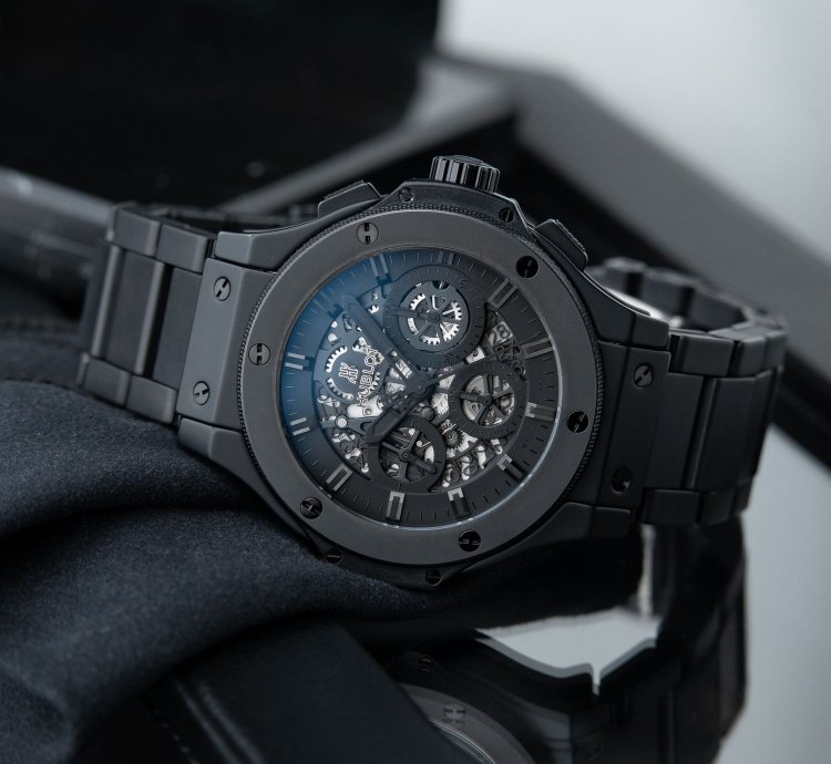 Hublot Big Bang Aero Bang Limited Edition Black Ceramic Skeleton Chronograph 44mm