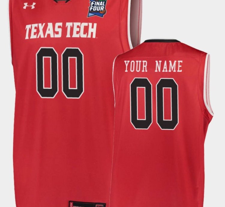 Custom Texas Tech Jersey Red Raiders Name And Number College Basketball 2019 Final Four Red
