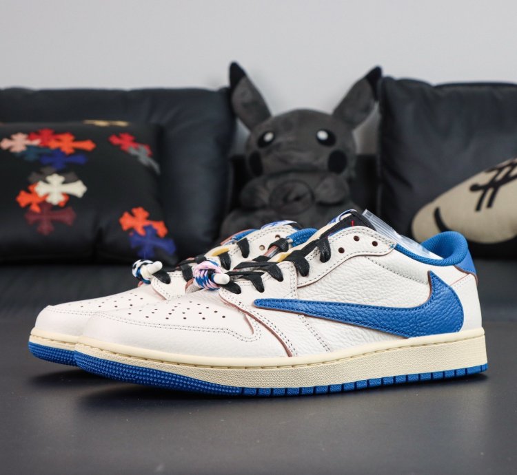 Air Jordan 1 Retro Low Og Sp Fragment X Travis Scott Sail Military Blue