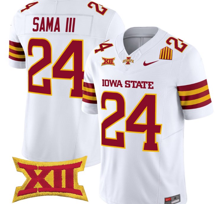 Abu Sama Iii Jersey 24 Iowa State Cyclones 2025 Stitched White