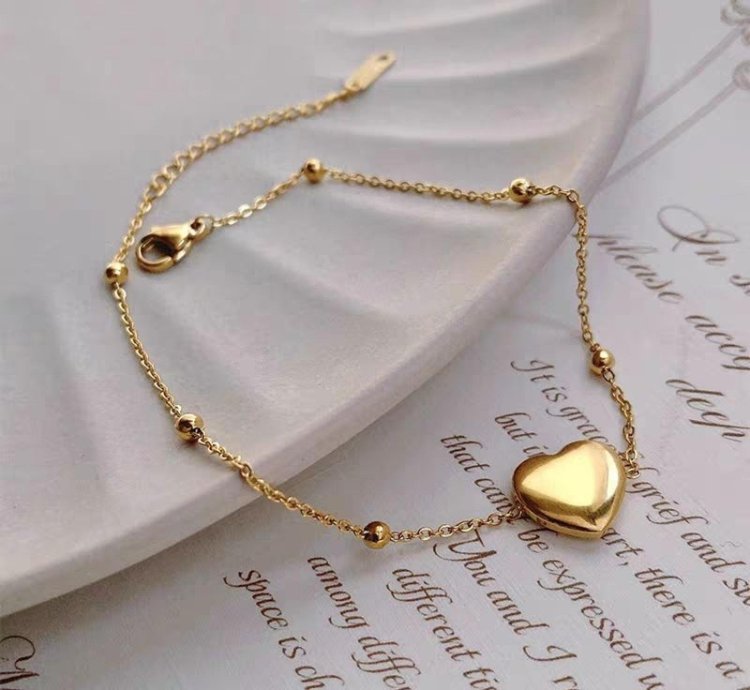 Womens Stainless Steel Titanium Love Chain Bracelet Bijilada Jedar