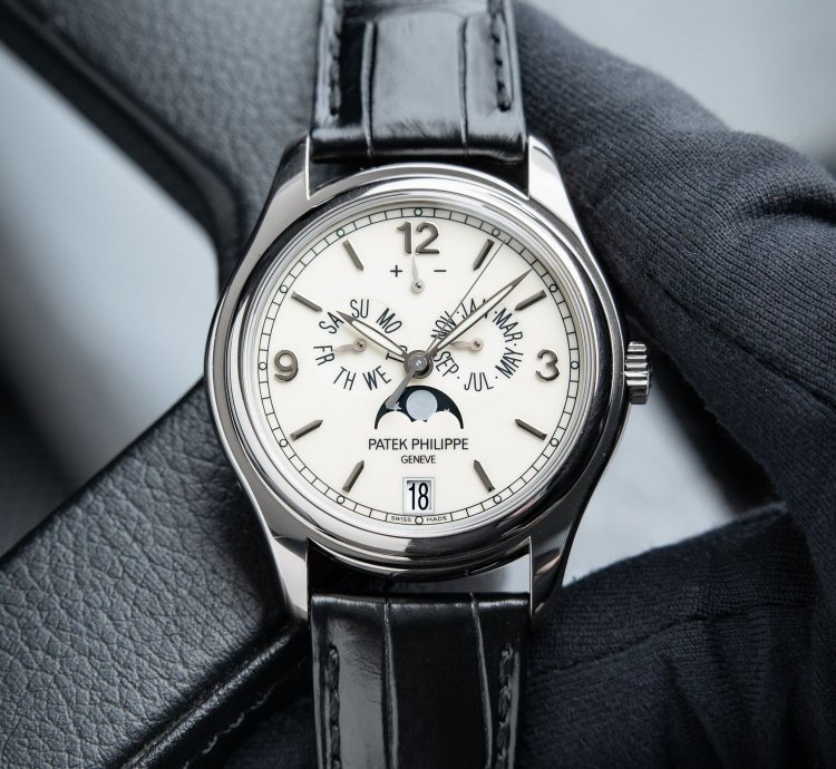 Patek Philippe Annual Calendar 5146g White Gold Cream Dial Leather Set 39mm