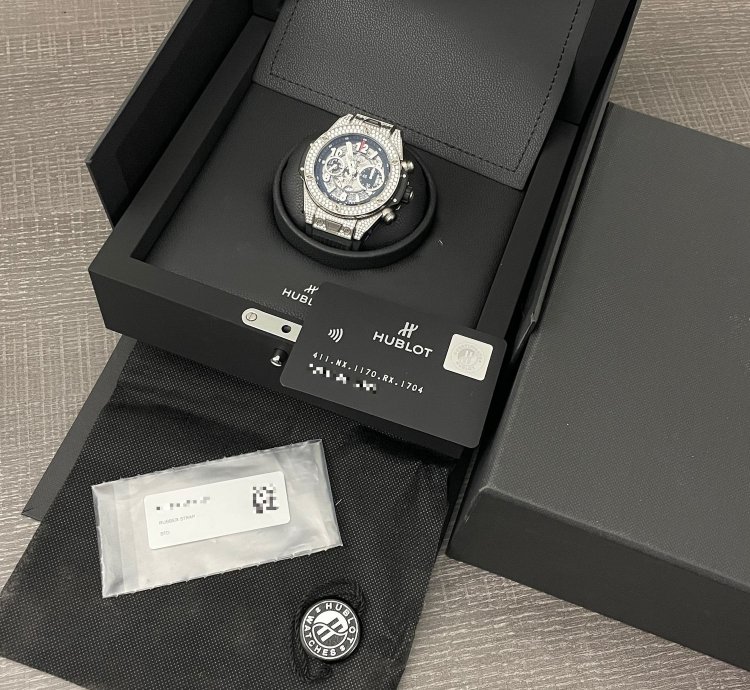 Hublot Big Bang Unico Pavé Openworked Diamonds Titanium Chronograph Set 45mm
