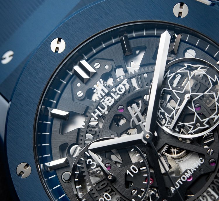 Hublot Classic Fusion Aerofusion Uefa Limited Edition Chronograph Blue Ceramic Skeleton 45mm