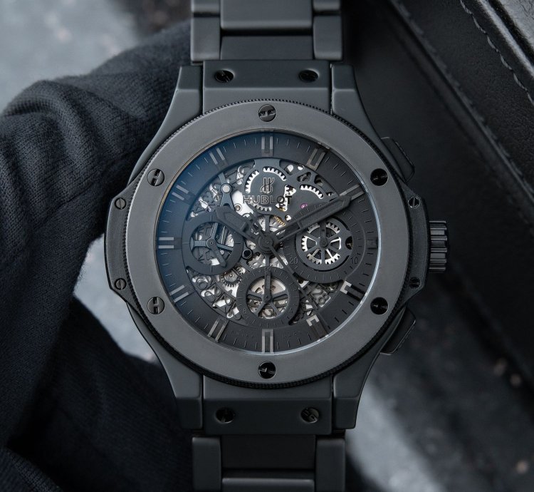 Hublot Big Bang Aero Bang Limited Edition Black Ceramic Skeleton Chronograph 44mm