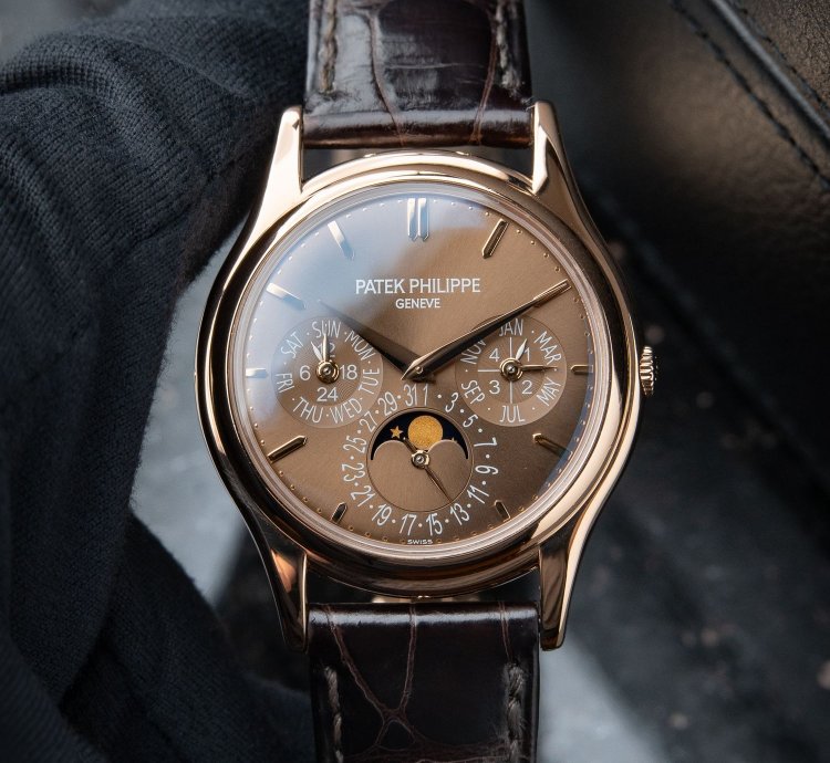Patek Philippe Grand Complications Perpetual Calendar 5140r Rose Gold Brown Dial 372mm