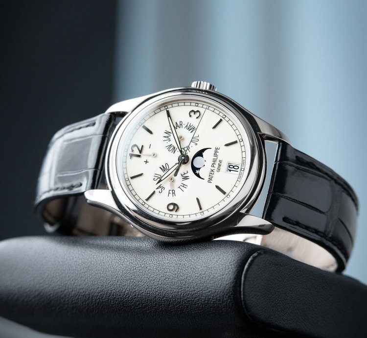 Patek Philippe Annual Calendar 5146g White Gold Cream Dial Leather Set 39mm