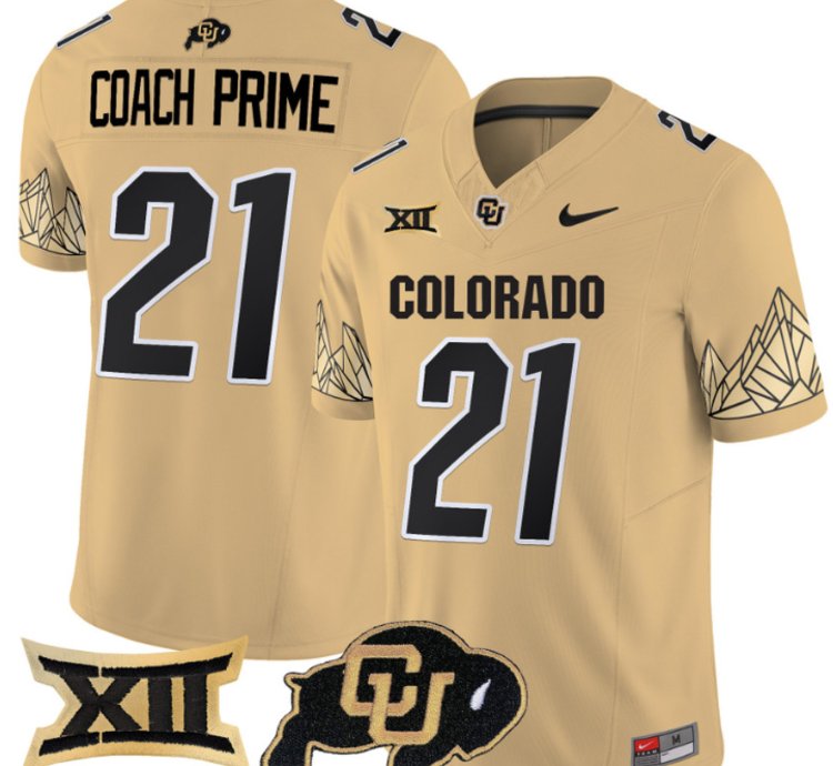 Coach Prime Jersey 21 Colorado Buffaloes Vapor Limited Football Gold