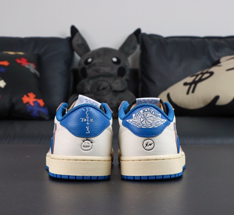 Air Jordan 1 Retro Low Og Sp Fragment X Travis Scott Sail Military Blue