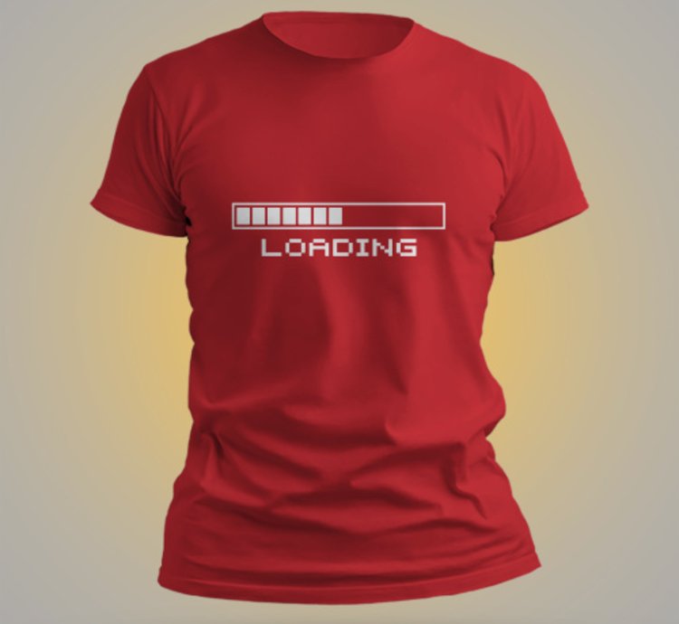Waiting Loading Mens T-shirt Usa Size Red