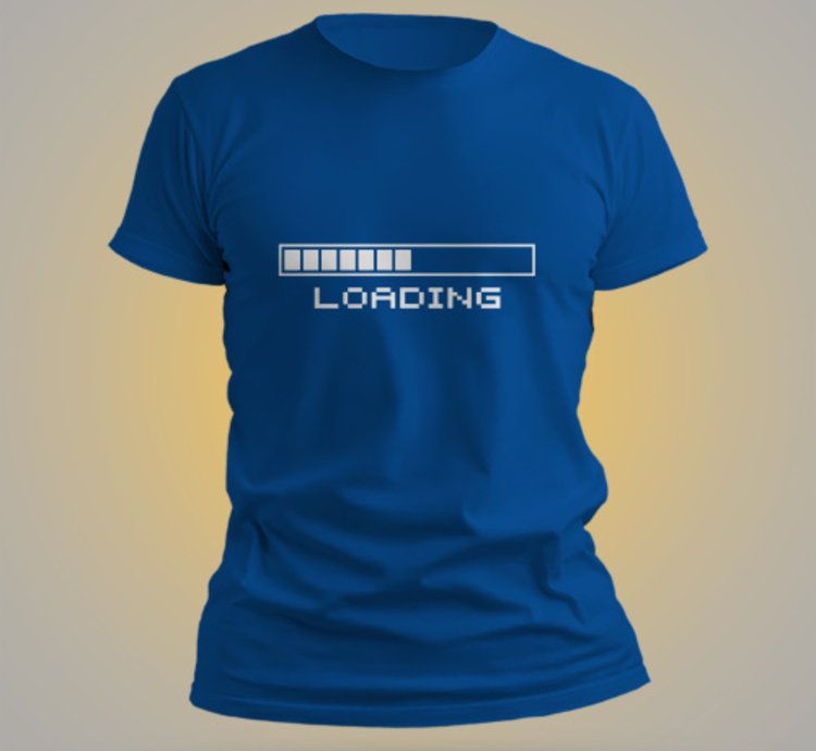 Waiting Loading Mens T-shirt Usa Size Blue