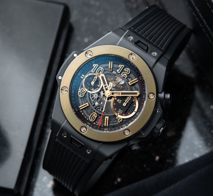 Hublot Big Bang Unico Magic Gold Ceramic Openworked Chronograph Black 45mm