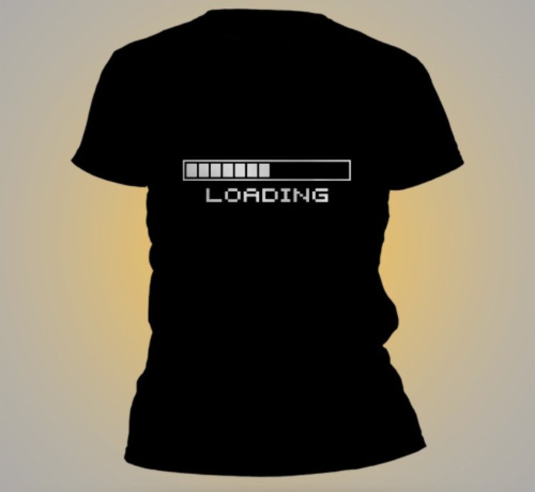 Waiting Loading Mens T-shirt Usa Size Black