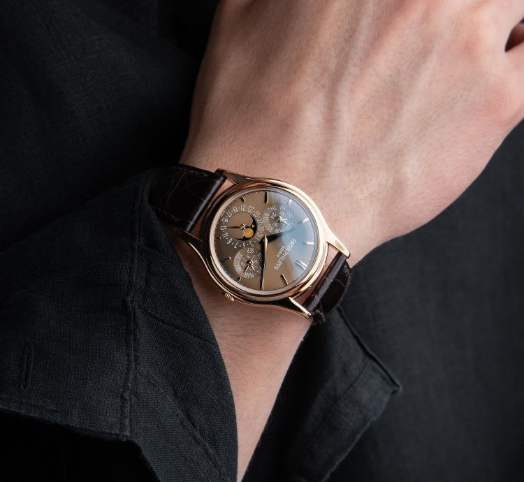 Patek Philippe Grand Complications Perpetual Calendar 5140r Rose Gold Brown Dial 372mm