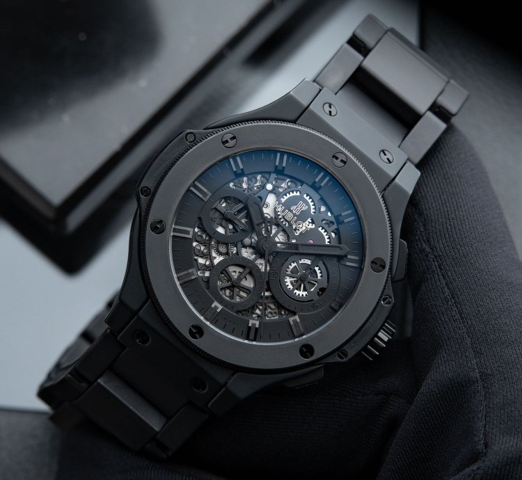 Hublot Big Bang Aero Bang Limited Edition Black Ceramic Skeleton Chronograph 44mm