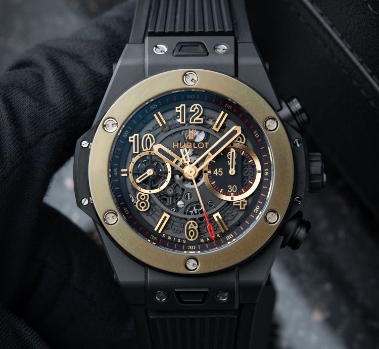 Hublot Big Bang Unico Magic Gold Ceramic Openworked Chronograph Black 45mm