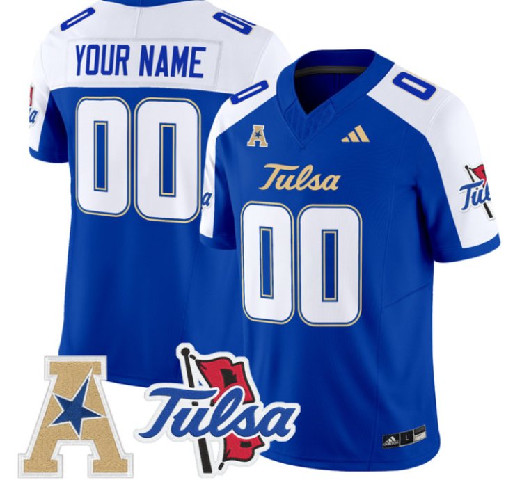 Custom Tulsa Golden Hurricane Jersey 2025 Vapor Limited Stitched Royal Alter