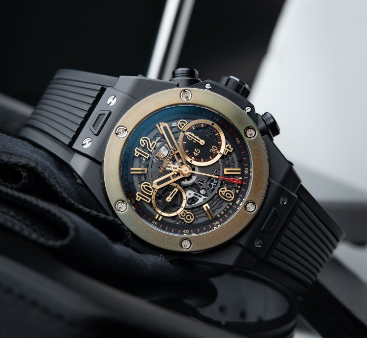 Hublot Big Bang Unico Magic Gold Ceramic Openworked Chronograph Black 45mm