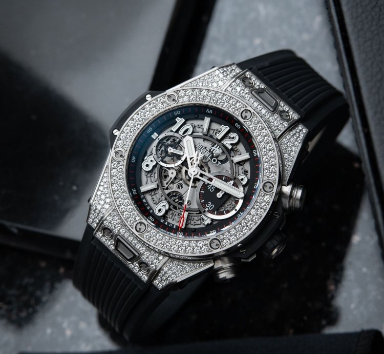 Hublot Big Bang Unico Pavé Openworked Diamonds Titanium Chronograph Set 45mm