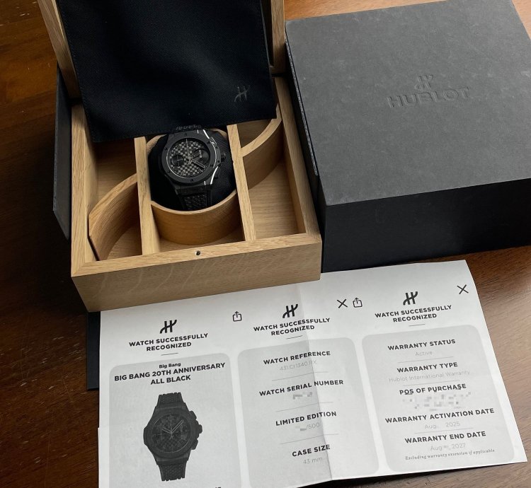 Hublot Big Bang 20th Anniversary Limited Edition All Black Ceramic Unico Chronograph 43mm