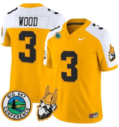 Joshua Wood Jersey 3 Idaho Vandals 1975 Throwback Limited Stitched Gold Alter