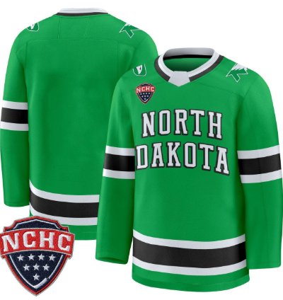 Team Jersey North Dakota Fighting Hawks 2025-26 Premium Stitched Green