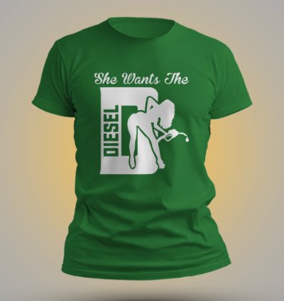 The Diesel Logo Mens T-shirt Usa Size Green
