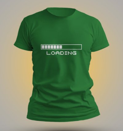 Waiting Loading Mens T-shirt Usa Size Green