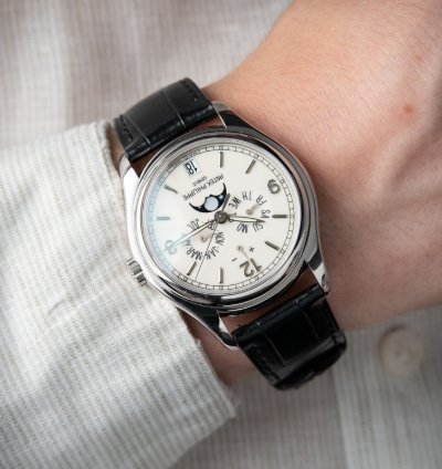 Patek Philippe Annual Calendar 5146g White Gold Cream Dial Leather Set 39mm