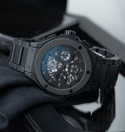 Hublot Big Bang Aero Bang Limited Edition Black Ceramic Skeleton Chronograph 44mm