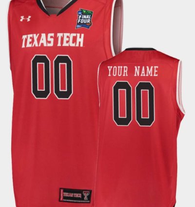 Custom Texas Tech Jersey Red Raiders Name And Number College Basketball 2019 Final Four Red