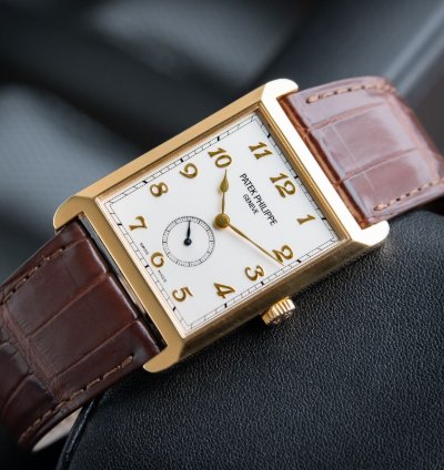 Patek Philippe Gondolo 5109j Yellow Gold Silver Ivory Dial Leather Set 30mm