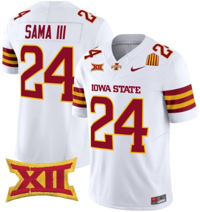 Abu Sama Iii Jersey 24 Iowa State Cyclones 2025 Stitched White