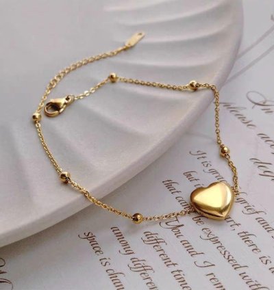 Womens Stainless Steel Titanium Love Chain Bracelet Bijilada Jedar