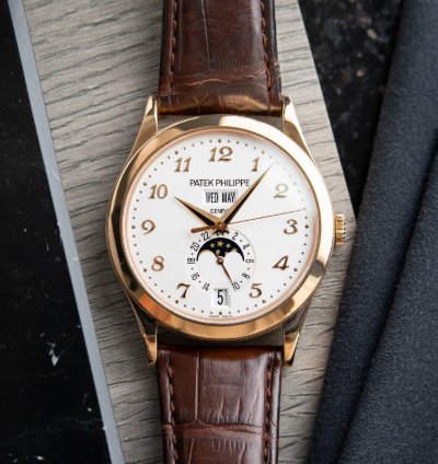 Patek Philippe Complications 5396r Annual Calendar Moonphase Rose Gold Silver Dial 385mm
