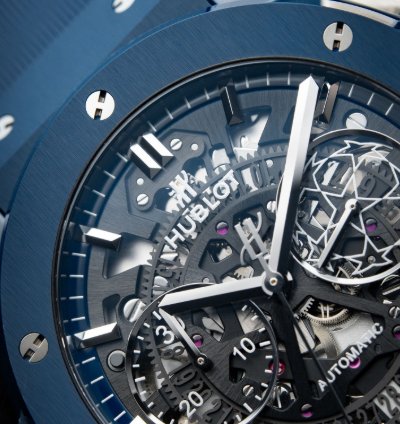 Hublot Classic Fusion Aerofusion Uefa Limited Edition Chronograph Blue Ceramic Skeleton 45mm